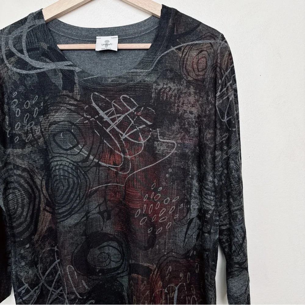Inoah Womens Large Soft Stretchy 3/4 Aline Color Shade Top - Picture 7 of 15